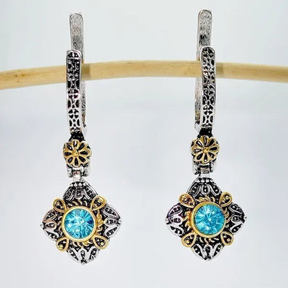Exquisite Sapphire Earrings Zircon Earrings Dangle Earrings Drop Earrings Diamond Earrings Ladies Fashion Earrings Wedding Party Earrings