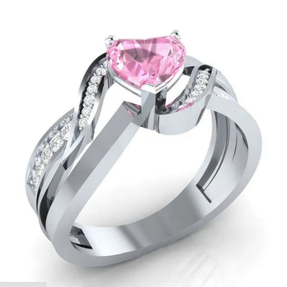 Natural Black Sapphire & Diamond Heart Cut Engagement Wedding 18 K White Gold Filled Ring - WORLD TIME VISITS