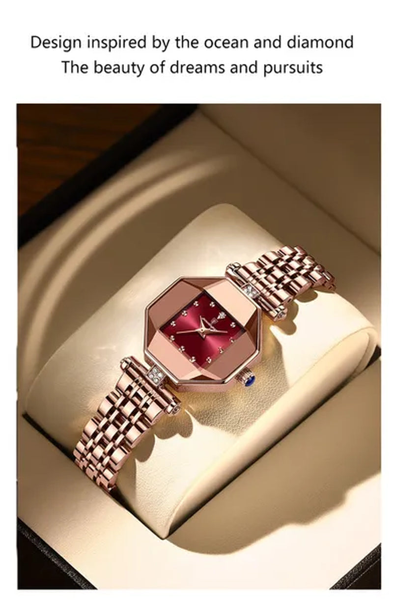 POEDAGAR Rose Gold Fashion Women Watch Stainless Stain Waterproof Ladies Quartz Watches Luxury Female Wristwatch