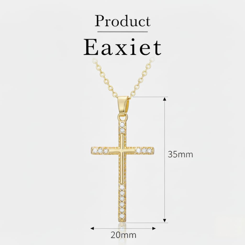 14K Gold Cross Necklace for Women Elegent Gold Cross Pendant Necklace Religious Jewelry Gift
