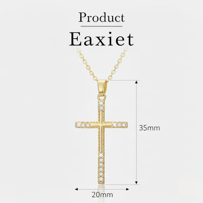 14K Gold Cross Necklace for Women Elegent Gold Cross Pendant Necklace Religious Jewelry Gift