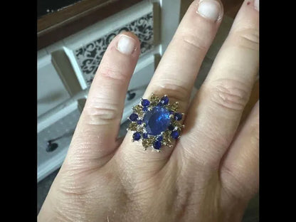 Women Vintage 925 Silver Plated Sapphire CZ Gemstone Ring Jewelry Size 6-10# - WORLD TIME VISITS