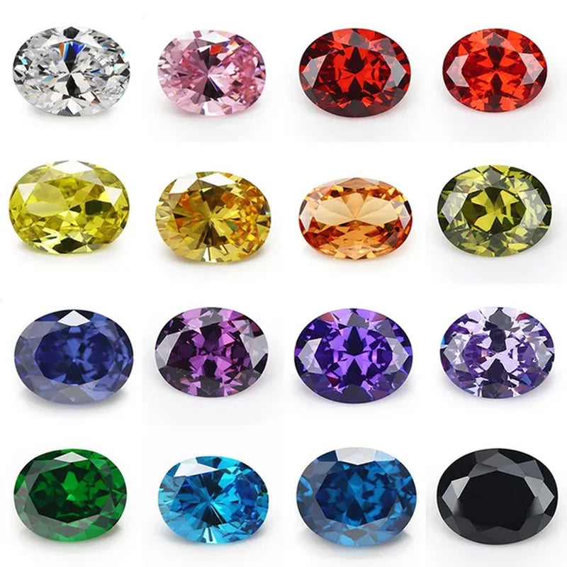 2PC 2.0Ct Loose Gemstone Oval Cut Cubic Zirconia Stone Jewelry Production Craft Bead Grade VVS 6*8Mm /0.23*0.31Inch