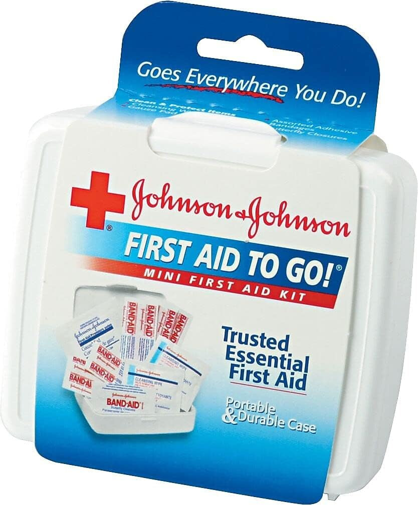 Johnson & Johnson First Aid to Go Portable Mini Travel Kit, 12 Pieces