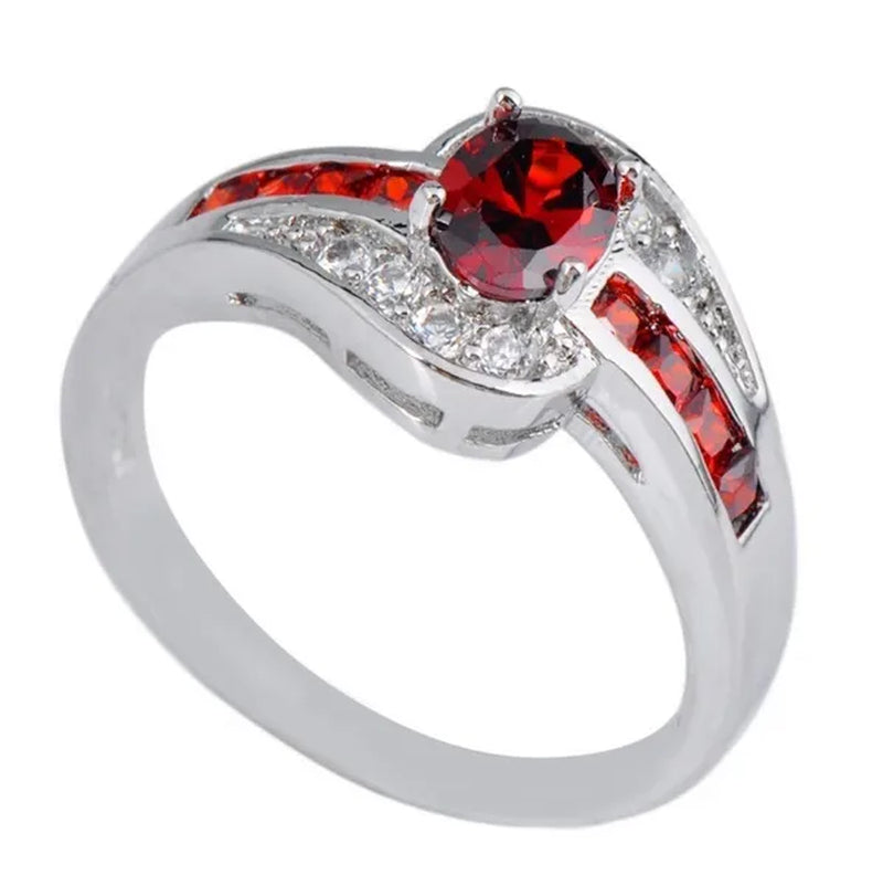 Exquisite Silver Color Natural Sapphire Gemstones Opal Birthstone Bride Princess Wedding Engagement Strange Ring Size 6 7 8 9 10 - WORLD TIME VISITS