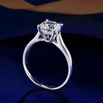 14K White Gold Rings for Women 2.0Ct round Cut Zirconia Diamond Solitaire Ring Wedding Band Engagement Bridal - WORLD TIME VISITS