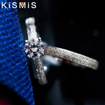2021 New Diamond Halo Ring Set Wedding Ring Two-Color Gold and Silver Fashion Female Engagement Ring 4-11