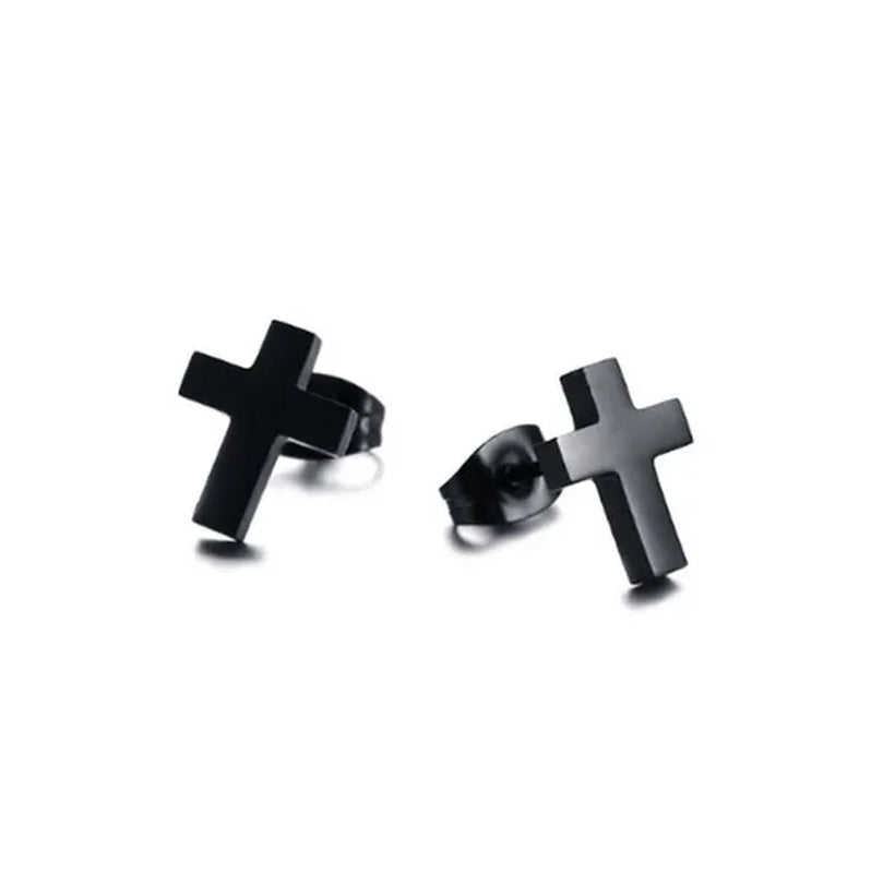 Delysia King Men'S Cross Stud Earrings - WORLD TIME VISITS