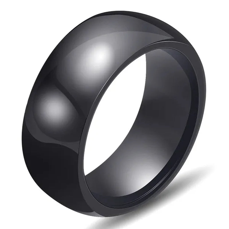 8mm Wide Simple Style Ceramics Ring Women Men Fashion Couple Jewelry Black / White / Pink Exquisite Cute Fine Rings Lover Wedding Band From Milkle Gift