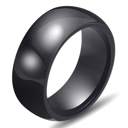 8mm Wide Simple Style Ceramics Ring Women Men Fashion Couple Jewelry Black / White / Pink Exquisite Cute Fine Rings Lover Wedding Band From Milkle Gift
