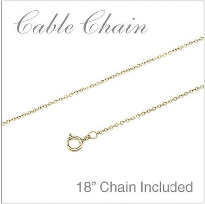 14K Yellow Gold Sapphire and Diamond Cross Pendant with 18" Chain