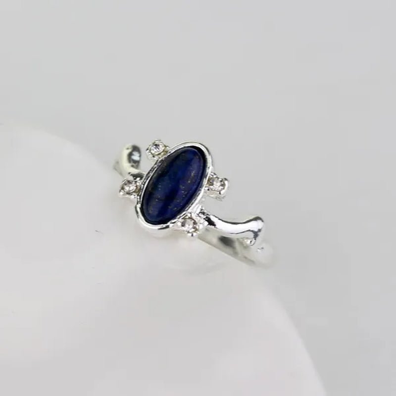 1 pc The Vampire Diaries Rings Elena Gilbert Daylight Rings Vintage Crystal Ring With Blue Lapis Fashion Movies Jewelry Cosplay - WORLD TIME VISITS