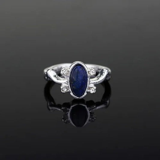 1 pc The Vampire Diaries Rings Elena Gilbert Daylight Rings Vintage Crystal Ring With Blue Lapis Fashion Movies Jewelry Cosplay - WORLD TIME VISITS