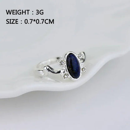1 pc The Vampire Diaries Rings Elena Gilbert Daylight Rings Vintage Crystal Ring With Blue Lapis Fashion Movies Jewelry Cosplay - WORLD TIME VISITS