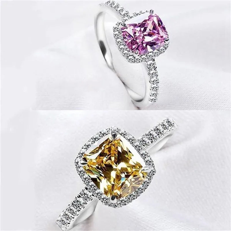 Sterling Silver Rings Brand Fine Jewelry Natural Sapphire Gemstones Opal Birthstone Bride Princess Wedding Engagement Strange Ring