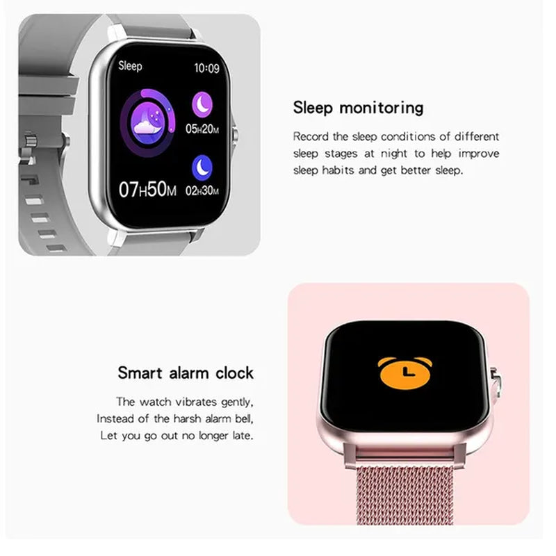LIGE New Women Smart Watch Men 1.69" Color Screen Full touch Bluetooth Call Smart Bracelet Life Waterproof Fitness Tracker Ladies Health Bracelets Relogio Smartwatch+Gift