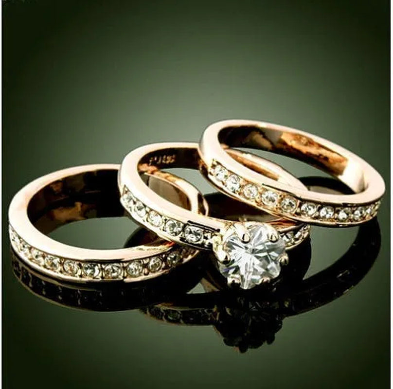 3-In-1/Set GP Charm Wedding Band Rings Jewelry Sz6-10