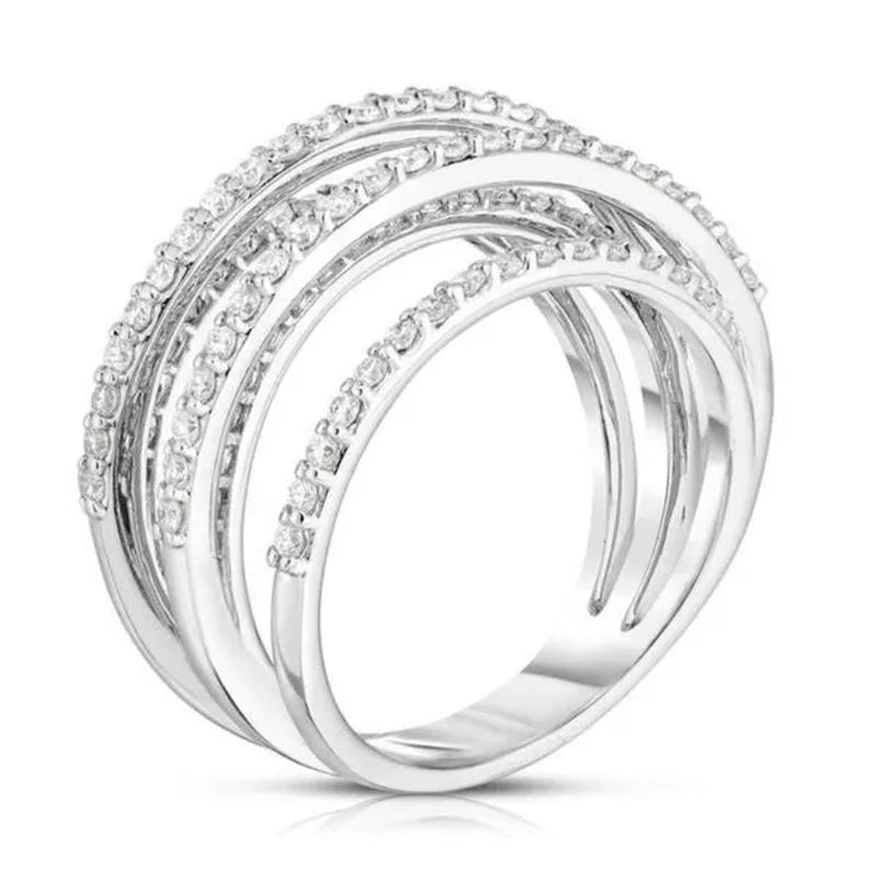 Multilayer Design Cubic Zirconia Stacking Ring Engagement Wedding Ring for Women Jewelry