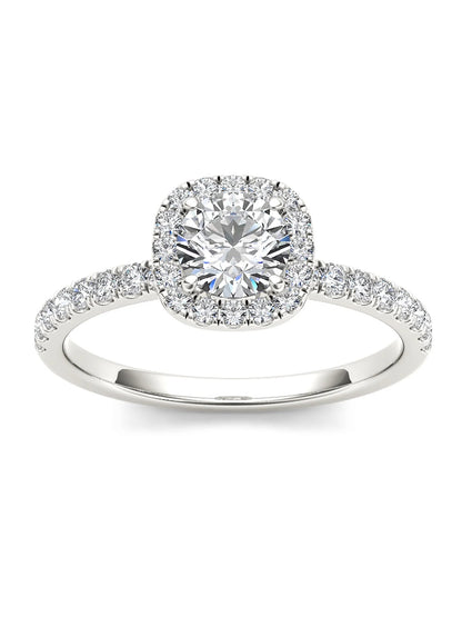 1Ct TDW Diamond 14K White Gold Halo Engagement Ring (H-I, I2)