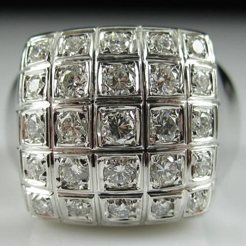 Fashion Man Jewelry White Sapphire Gemstones  925 Sterling Silver Wedding Engagement Ring Gifts