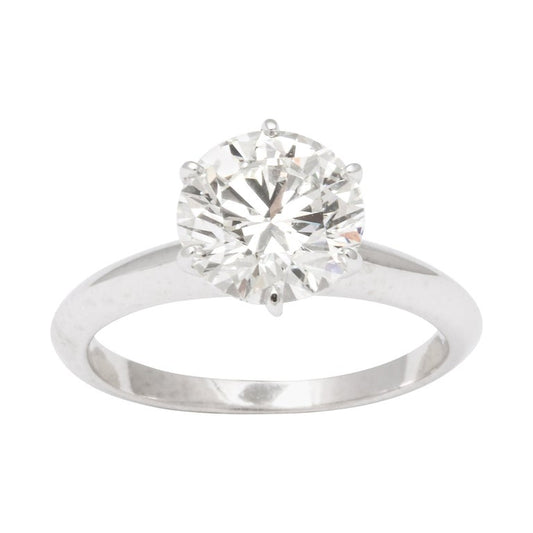 Tiffany & Co. 2.06ct Round Brilliant Diamond Solitaire Platinum Ring