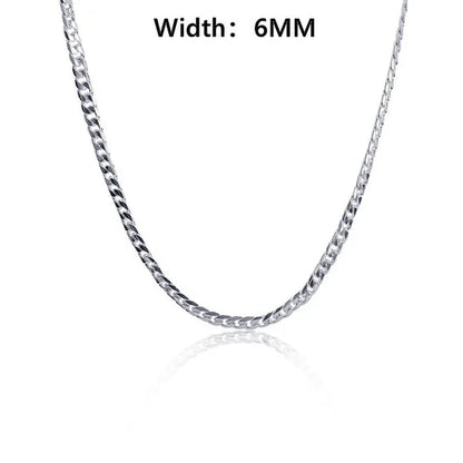 Wholesale High Quality 925 Sterling Silver Fashion Jewelry Set 925 Silver Curb Link Chain Bracelet & Necklace16-30 Inches for Women and Men