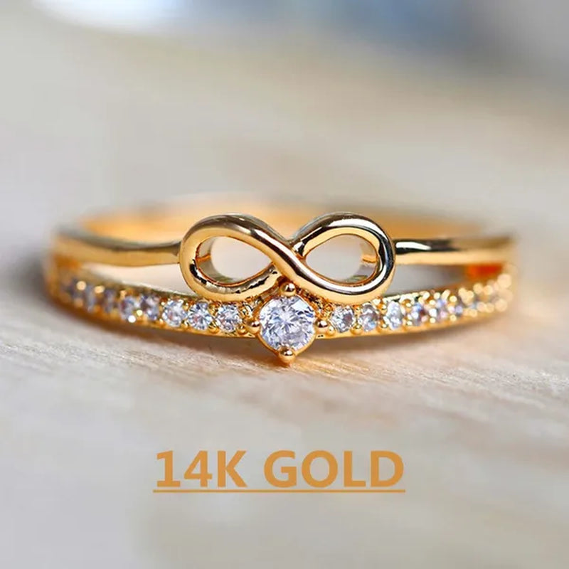 Fashion Silver colorRing for Women Diamond Infinity Love Rings Engagement Wedding Ring Party Female Jewelry Promise Rings Wedding Band Size 5-11 Bague Femme
