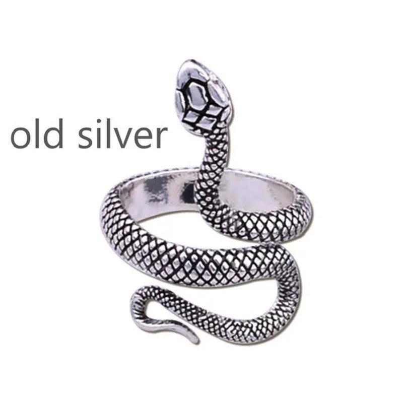 12/8/5/2/1Pcs: Lnnovative snake ring, movable mouth ring, Old gold, old silver, rose gold, gold, gun black，silver,6colors to choose from - WORLD TIME VISITS