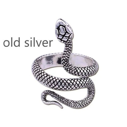 12/8/5/2/1Pcs: Lnnovative snake ring, movable mouth ring, Old gold, old silver, rose gold, gold, gun black，silver,6colors to choose from - WORLD TIME VISITS