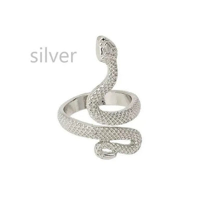 12/8/5/2/1Pcs: Lnnovative snake ring, movable mouth ring, Old gold, old silver, rose gold, gold, gun black，silver,6colors to choose from - WORLD TIME VISITS