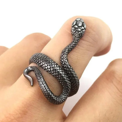 12/8/5/2/1Pcs: Lnnovative snake ring, movable mouth ring, Old gold, old silver, rose gold, gold, gun black，silver,6colors to choose from - WORLD TIME VISITS