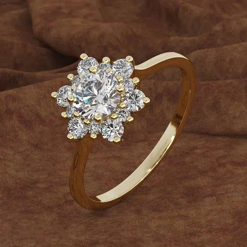 Crystal Snowflake  Ring Wedding  Jewelry for Women