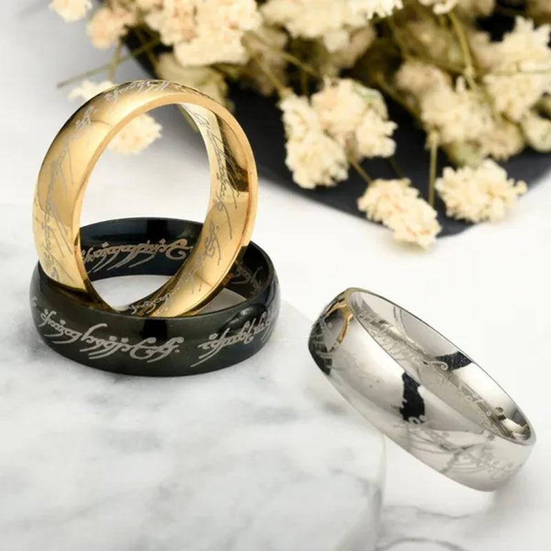 Fashion Jewelry Lord of The Rings Stainless Steel Men Women LOTR The One Band Ring