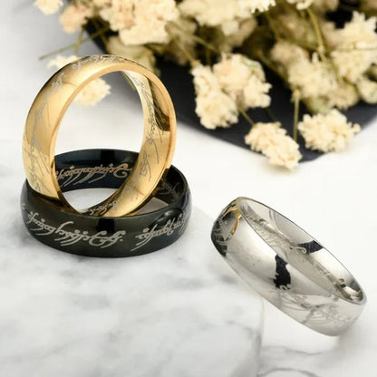 Fashion Jewelry Lord of The Rings Stainless Steel Men Women LOTR The One Band Ring