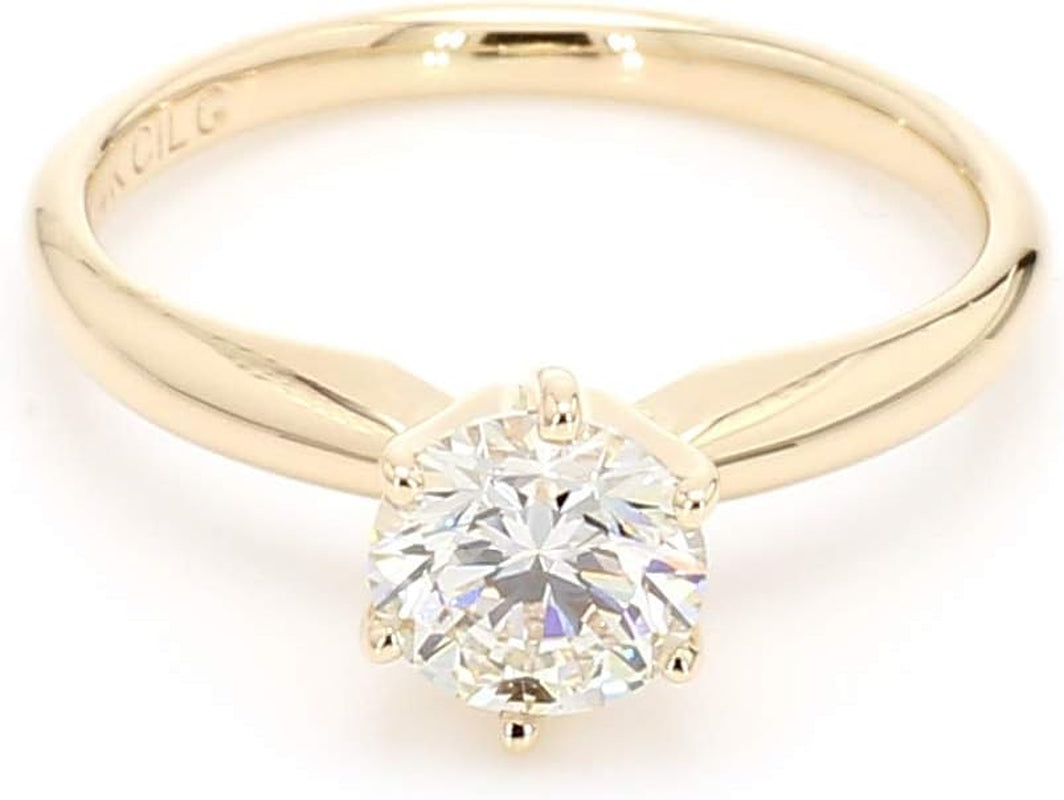 0.50Ct Engagement Ring 14K Yellow Gold Lab-Grown Diamond Solitaire Wedding (I-J Color, VS2-SI1 Clarity)