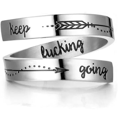 ANTIQUE DESIGN 925 Sterling Silver Ring Silver Keep Going Ring Inspirational Ring New Men's Women's Engraving Jewelry
