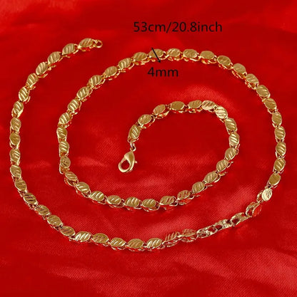 Thick Chain Length 53cm Width 4mm Ethiopian Necklace 18K Gold Plated African Eritrea Chunky Necklace