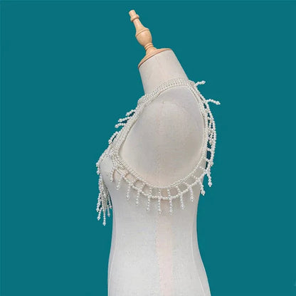 1pcs Women Blouse Elegant Faux Pearl Necklace Collar Detachable Beaded False Collars Apparel DIY Craft COC