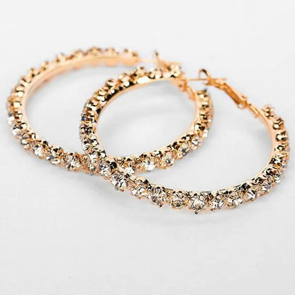 Fashion Silver Color Round Hoop Earrings for Women Romantic Bride Jewelry Wedding Accessories Party Gift