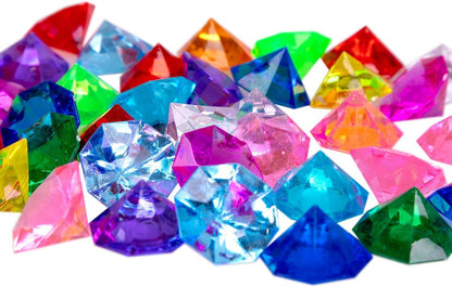 36PCS Acrylic Diamond Gems Jewels Pirate Treasure Chest Hunt Party Favors 25 Carat Diving Gem Pool Toys