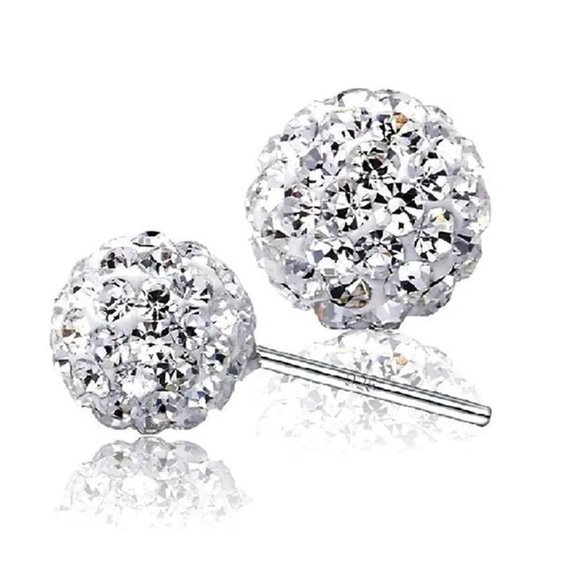 925 Sterling Silver Earrings Super Flash Diamond Earrings Full Diamond Earrings Shambala Ball Pendientes