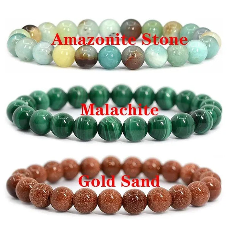 6mm 8mm Natural Stone Chakra Beaded Charm Bracelets Tiger Eye Amethyst Lapis Lazuli Healing Beads Bracelet Women Yoga Jewelry