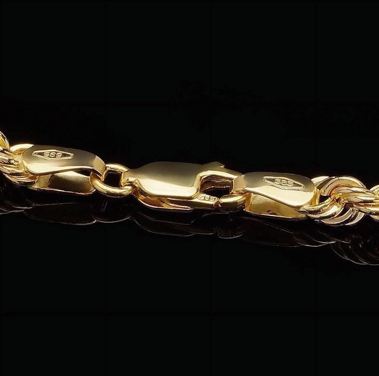 14K Yellow Gold 3.5Mm Rope Link Chain Necklace 16"-28" REAL GOLD