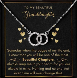 To My Beautiful Granddaughter 925 Sterling Silver Cubic Zirconia Perfect Pair Necklace Message Card Gifts Granddaughter Necklace Granddaughter Gifts