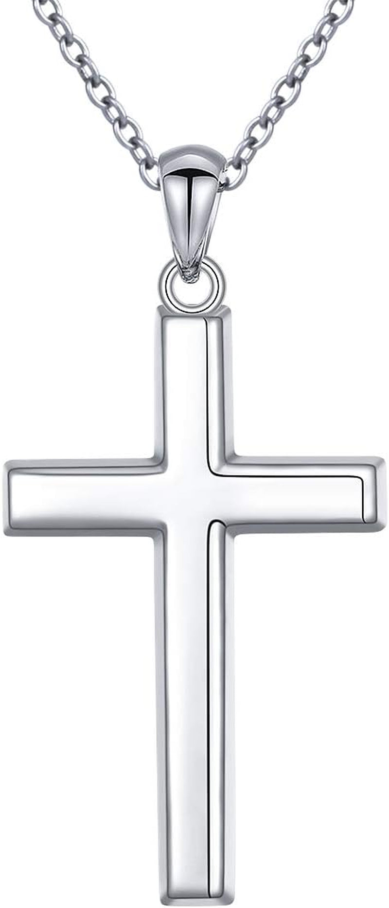 S925 Sterling Silver Cross Pendant Necklace for Women Men Note Music Flower Panda Pentacle Jewelry