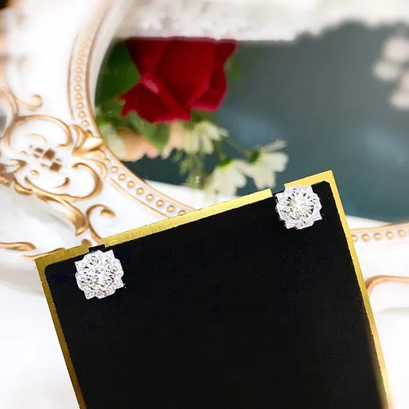 Fashion 2.25CT Round Cut Diamond Stud Earrings Women 925 Sterling Silver Party Wedding Engagement Earrings Jewelry Gifts