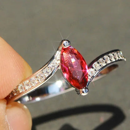 Eye  Silver Anniversary Statement Multilayer Crown Eye Ring Natural Gemstones Ruby Ring Wedding Bride Engagement Band Charm Party Ring Jewelry