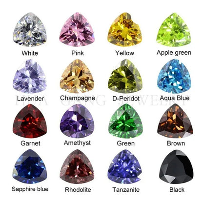 Trilion Triangle Shape Cubic Zirconia Stone Multicolor Brilliant Cut Loose CZ Synthetic Gems Beads for Jewelry AAAAA