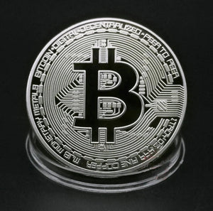 SILVER PLATED Bitcoin Token W/Display Case Master Coins