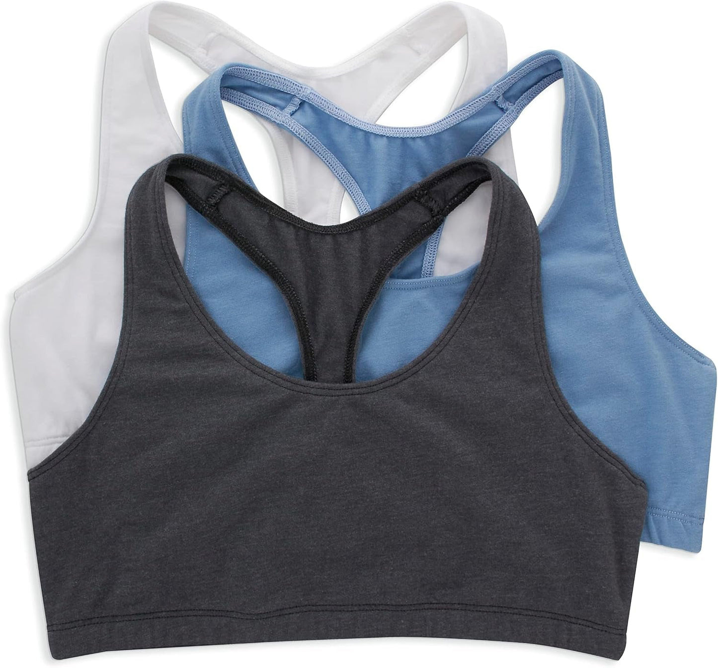 Women'S Racerback Cotton T-Back Bralette (3 Pack)